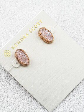 Kendra Scott White Quartz Point Stud Earrings